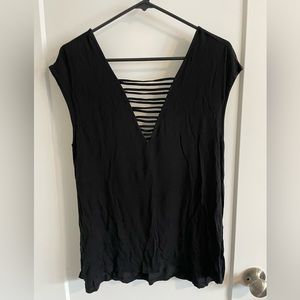American Eagle Black Cut Out T-shirt